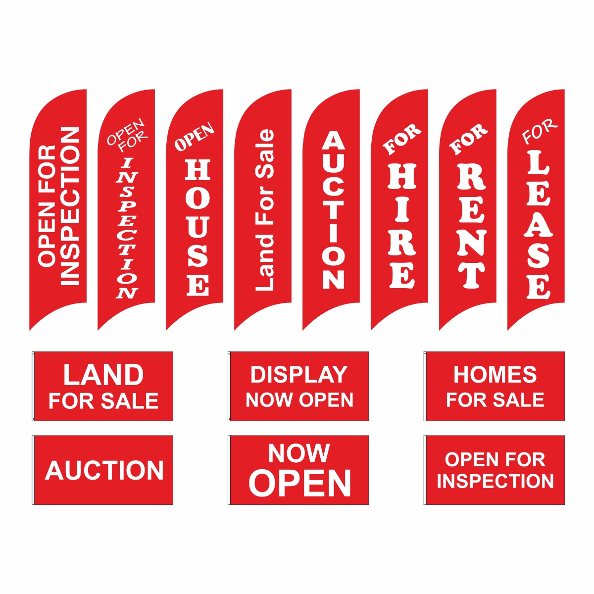 Premade real estate flags