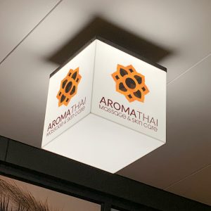 acrylic light box under awning sign
