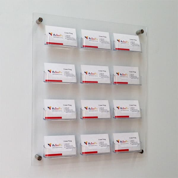 Wall mount business card display unit