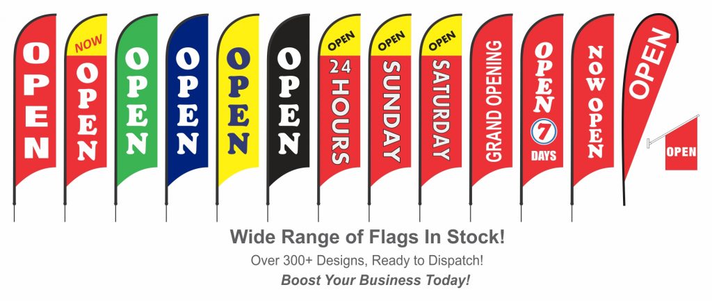 Largest ranges of pre-made sign flags in stock, ready to dispatch