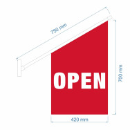Wall Mounted OPEN Flag Kit / Small Open Flag / End Sign Flag Kit
