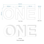 1.1m 3D Letter "ONE" - Arial Bold