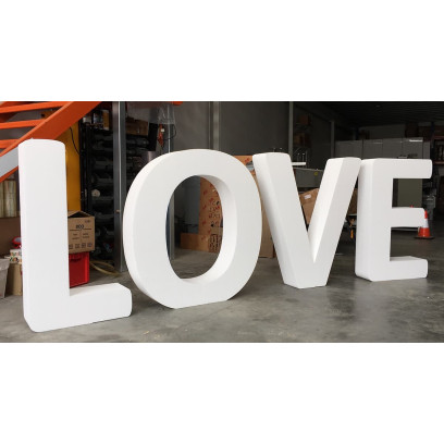 Freestanding Foam Letter “LOVE - 1100mm high 200mm thick