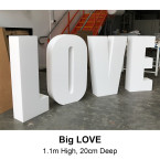 Polystyrene Foam Letter “LOVE" - 1100mm high 200mm thick