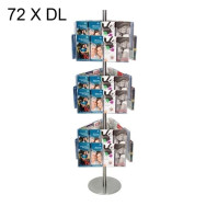 72 X DL Rotating Floor Brochure Stand / Carousel Brochure Display Rack / Rotating Freestanding Brochure Stand