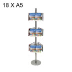 18 X A5 Rotating Floor Brochure Stand / Carousel Brochure Stand / Rotating Freestanding Brochure Holder