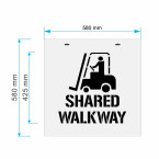 FORKLIFT Stencil with "SHARED WALKWAY"