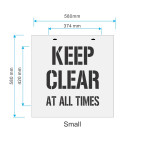 "Keep Clear At All Times" Stencil