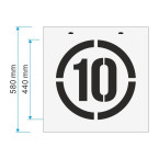 10km/h Stencil - Number 10 in circle
