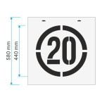 20km/h STENCIL - Number 20 in circle