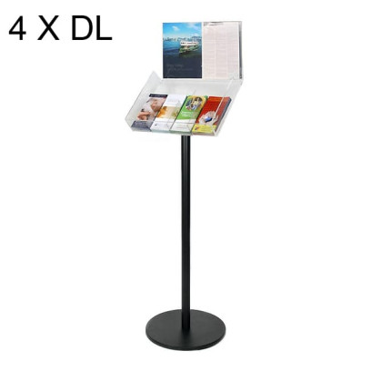 Floor Standing  dl Brochure Stand with Acrylic Tray Brochure Dispenser