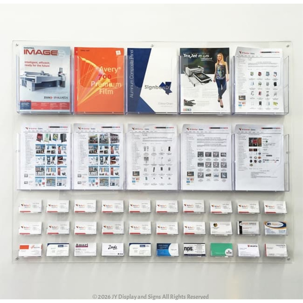 10 X A4 Brochure Holders with 30 X Business Card Holders