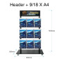 Mall Stand - Header + 9 or18 A4 Brochure Holders