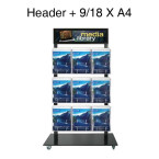 Mall Stand - Header + 9/18 A4 Brochure Holders