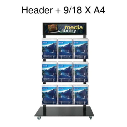 Mall Stand - Header + 9 or18 A4 Brochure Holders
