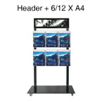 Mall Stand - Header + 6/12 A4 Brochure Holders
