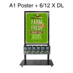 Mall Stand - A1 Header + 6/12 DL Brochure Holders
