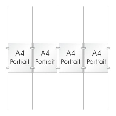 Cable Display Kit -  A4 Portrait Four Pocket