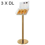 Gold DL Floor Brochure Stand  with Header - 3XDL