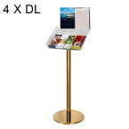 Gold DL Floor Brochure Stand  with Header - 4XDL