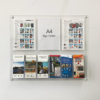 Acrylic Sign Board -3 A4 Sign Holder with 6 DL Brochure Holder