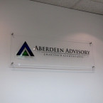 Acrylic Reception Sign with Vinyl Lettering or Printed Graphics -1m Wide