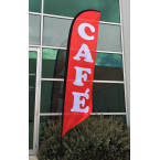 Cafe Advertising Feather Flag / Pre-made Flag Banner / Pre-Printed Advertising Sign Flag Banner