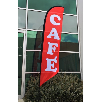 Cafe Advertising Feather Flag / Pre-made Flag Banner / Pre-Printed Advertising Sign Flag Banner