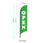 Green Pre-made Open Flag Banner / Pre-Printed Advertising Sign Flag Banner