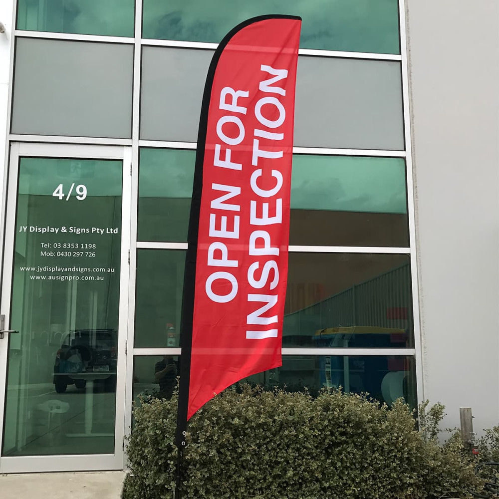 Open Inspection Sign Open For Inspection Feather Flag - FB-OPEN4INSPL | JY Display