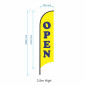 Yellow Pre-made Open Flag Banner / Pre-Printed Advertising Sign Flag Banner / Stock Flag