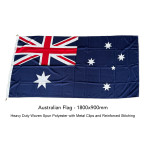 180x90cm Australian Flag | Heavy Duty Woven Polyester | Metal Clips 