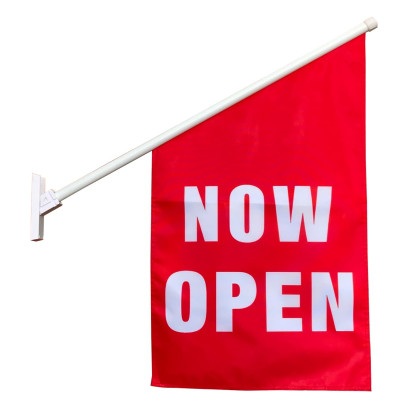 NOW OPEN Flag /  Wall Mounted Now Open Flag Banner Kit