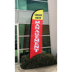 Under New Managment Flag  - Advertising Flags / Feather Flag - In Stock