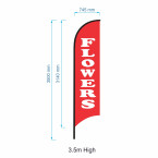 Flowers Flag  -  Florist Advertising Flags - Feather Flag - Pre-made Flag