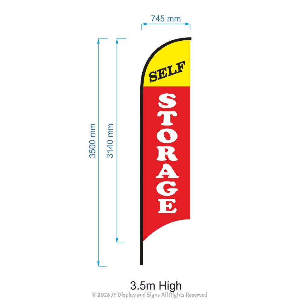Flag Storage Sign Self Storage Flag - Advertising Flags - Feather Flag - Pre-made Flag ...