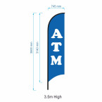 ATM Flag  - ATM Feather Flag - Pre-made Flag