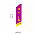 Nails Salon Flag  - Beauty Shop Feather Flag - Pre-made Flag
