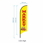 Market Flag  - Advertising Feather Flag - Pre-made Flag