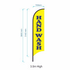 Hand Wash Flag  -  Car Wash Advertising Flags - Feather Flag - Pre-made Flag