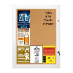 Cork Board Lockable & Water Resistant Holds 9 x A4
