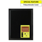 Black Magnetic Notice Board Holds 4 x A4