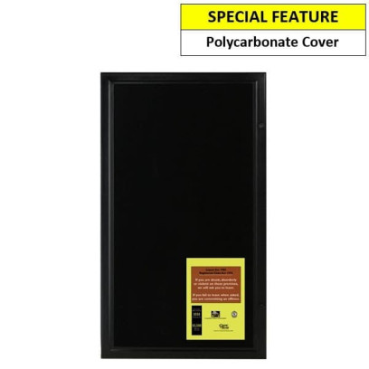 Black Magnetic Notice Board Holds 6 x A4