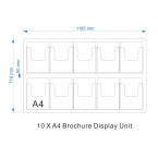 Wall Mounted Brochure Display Unit - 10XA4