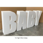 Baby Foam Letter  / Baby Free Standing 3D Letter / Baby Table Base - 1m high 30cm deep