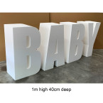 Baby Foam Letter  / Baby Free Standing 3D Letter / Baby Table Base - 1m high 40cm deep