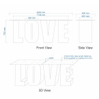 LOVE Table / 3D Love Table For Wedding - 700mm high 400mm deep