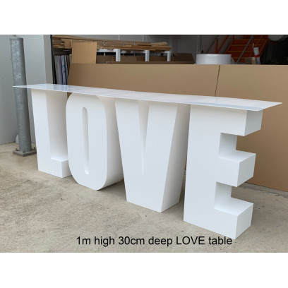 LOVE Table / Free Standing 3D LOVE Letter / Love Table Base - 1m high 30cm deep