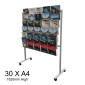 30 X A4 Mobile Brochure Stand / Mobile Floor Standing Literature Magazine Display Stand Brochure Holder