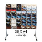 36 X A4 Mobile Floor Brochure Stand / Freestanding Brochure Display Stand